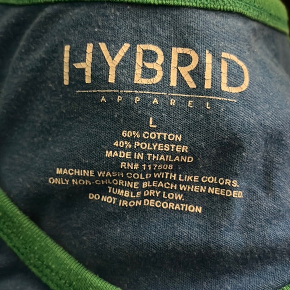 I Flexed And The Sleeves Fell Off Tank Top | Blue with Green Trim | Men's Size L - Picture 8 of 10